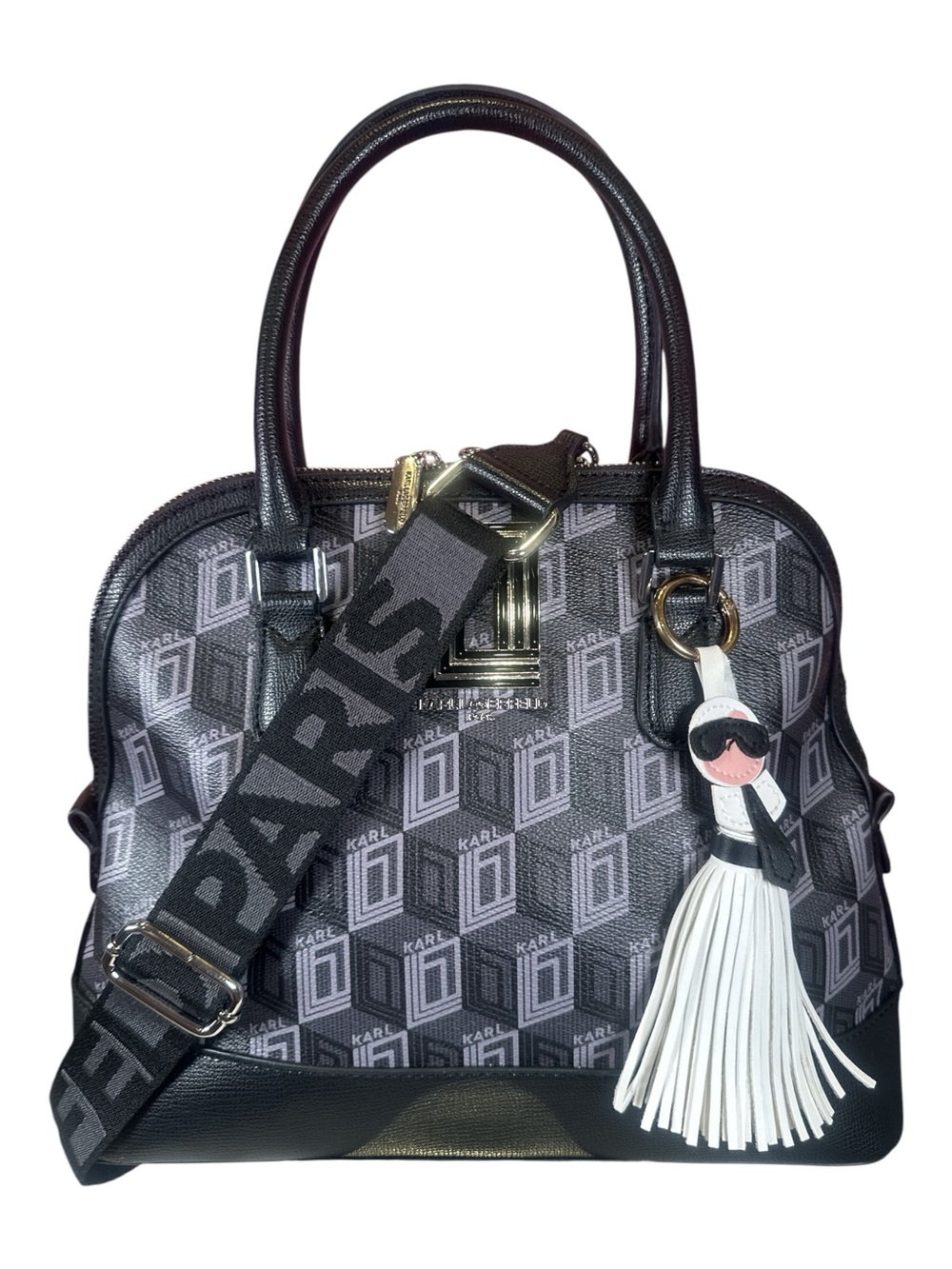Karl Lagerfeld Simone Monogram Satchel/Crossbody Bag Like New